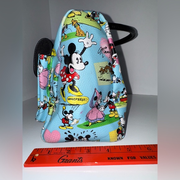 Disney Parks Authentic Mickey & Minnie Mouse Comic Strip Handbag Purse Blue - Picture 10 of 16